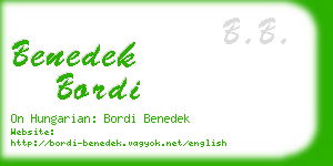 benedek bordi business card